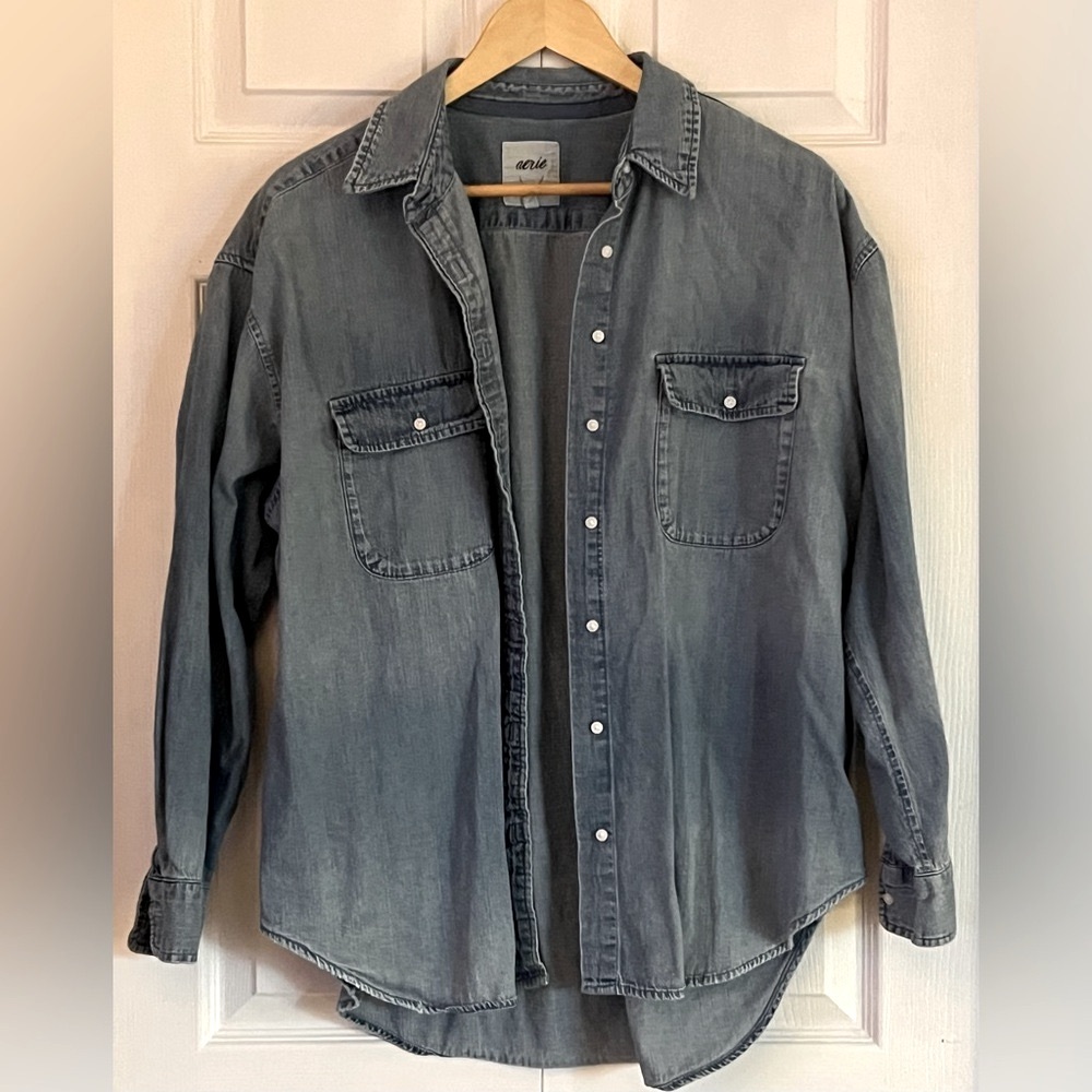 Rails Women's Washed Denim Shirt - Gray